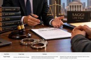 Criminal defense lawyer discussing criminal charges and legal representation